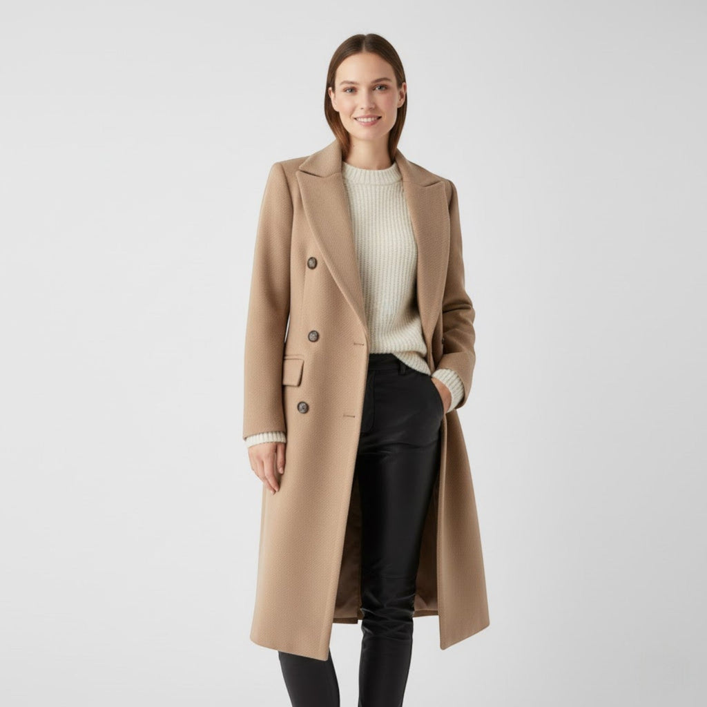 Rich | Double-Breasted Women's Coat in Blended Wool