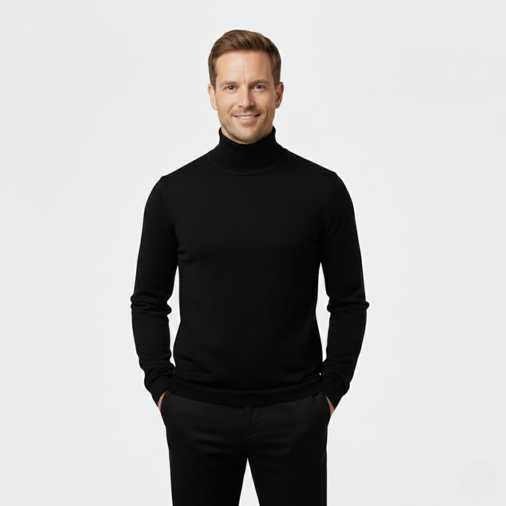 Set of 3 men's slim long sleeve turtleneck sweaters – elegant, refined, everyday essentials