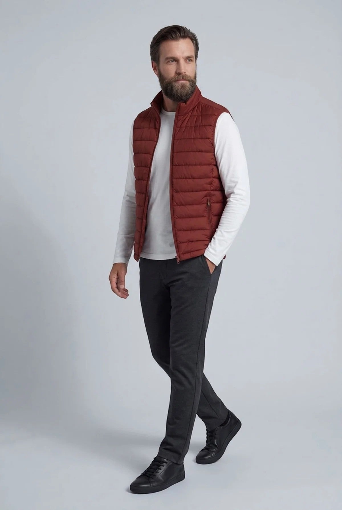 Men's Quilted Puffer Gilet – Lightweight Padded Zip Fastening