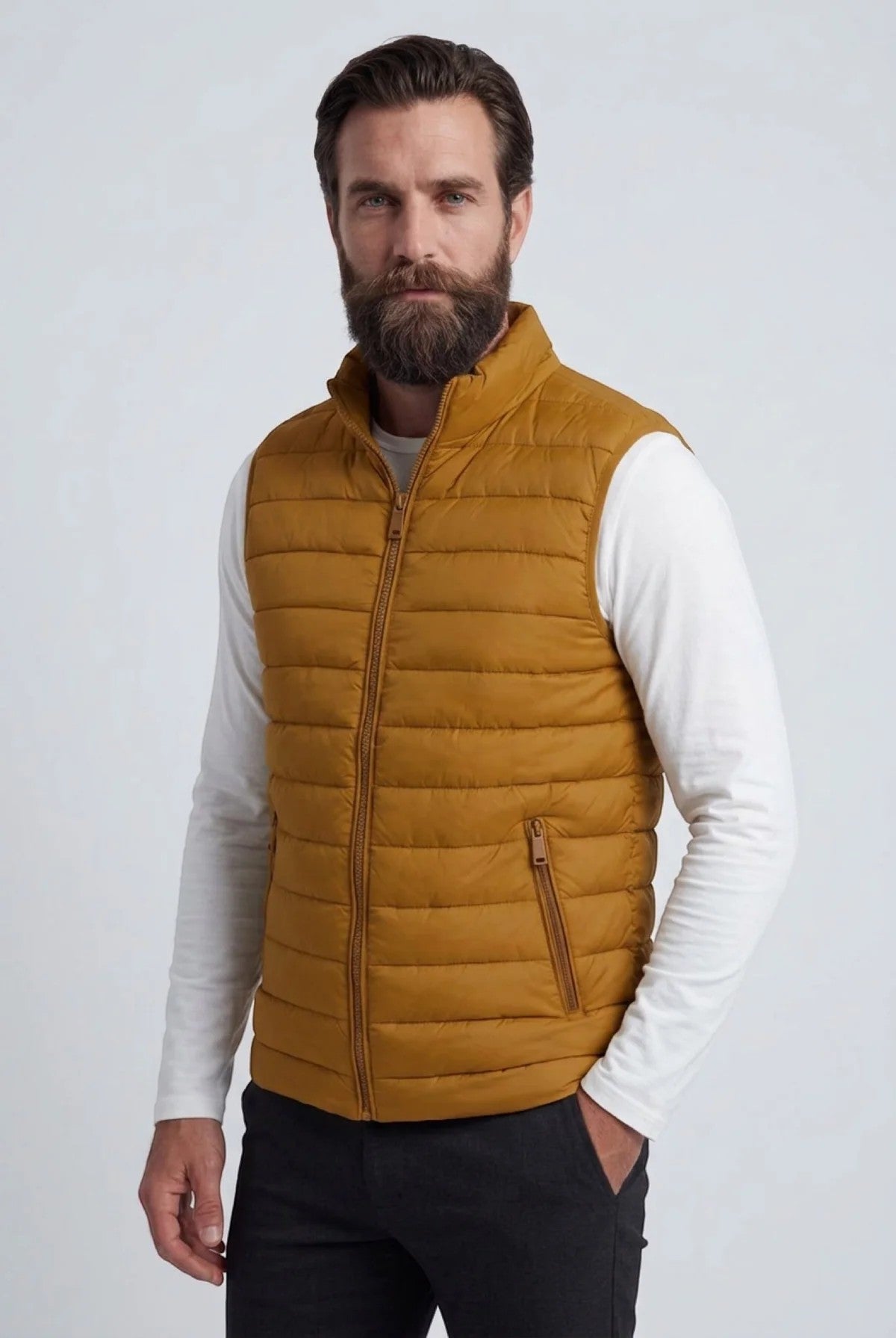 Men's Quilted Puffer Gilet – Lightweight Padded Zip Fastening
