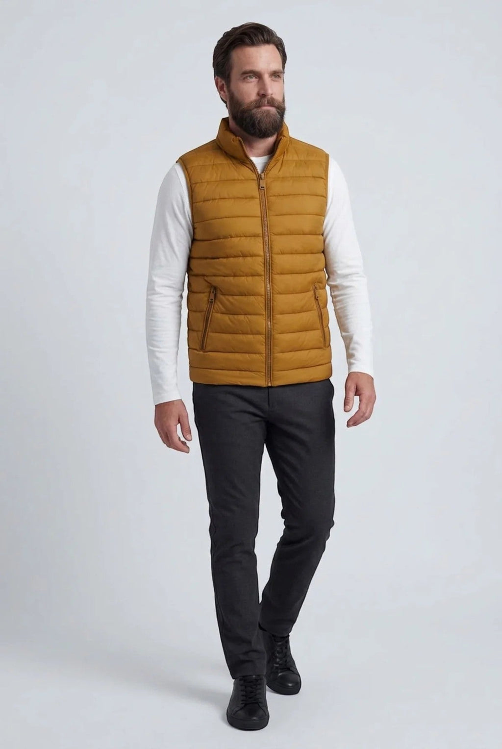 Men's Quilted Puffer Gilet – Lightweight Padded Zip Fastening