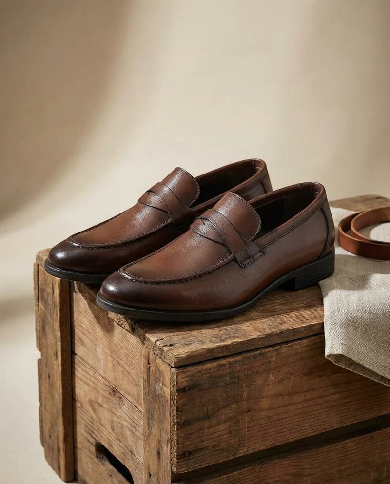 Men's leather loafers – Pointed toe, laceless