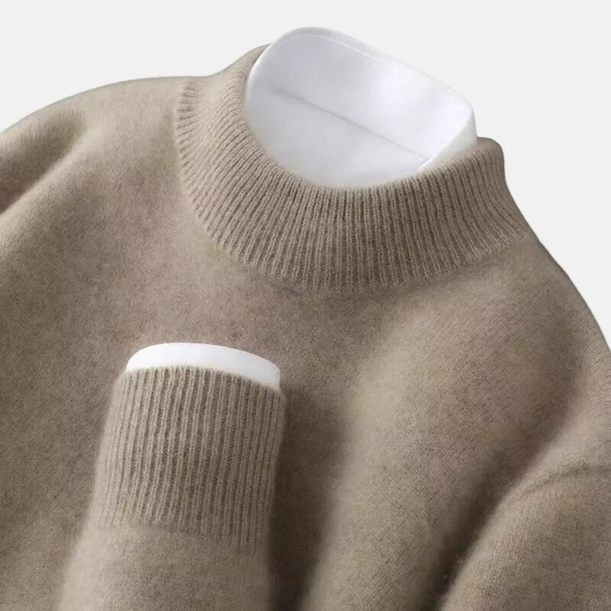 Men’s Knitted Roll-Neck Jumper – Relaxed Fit | Brushed Wool