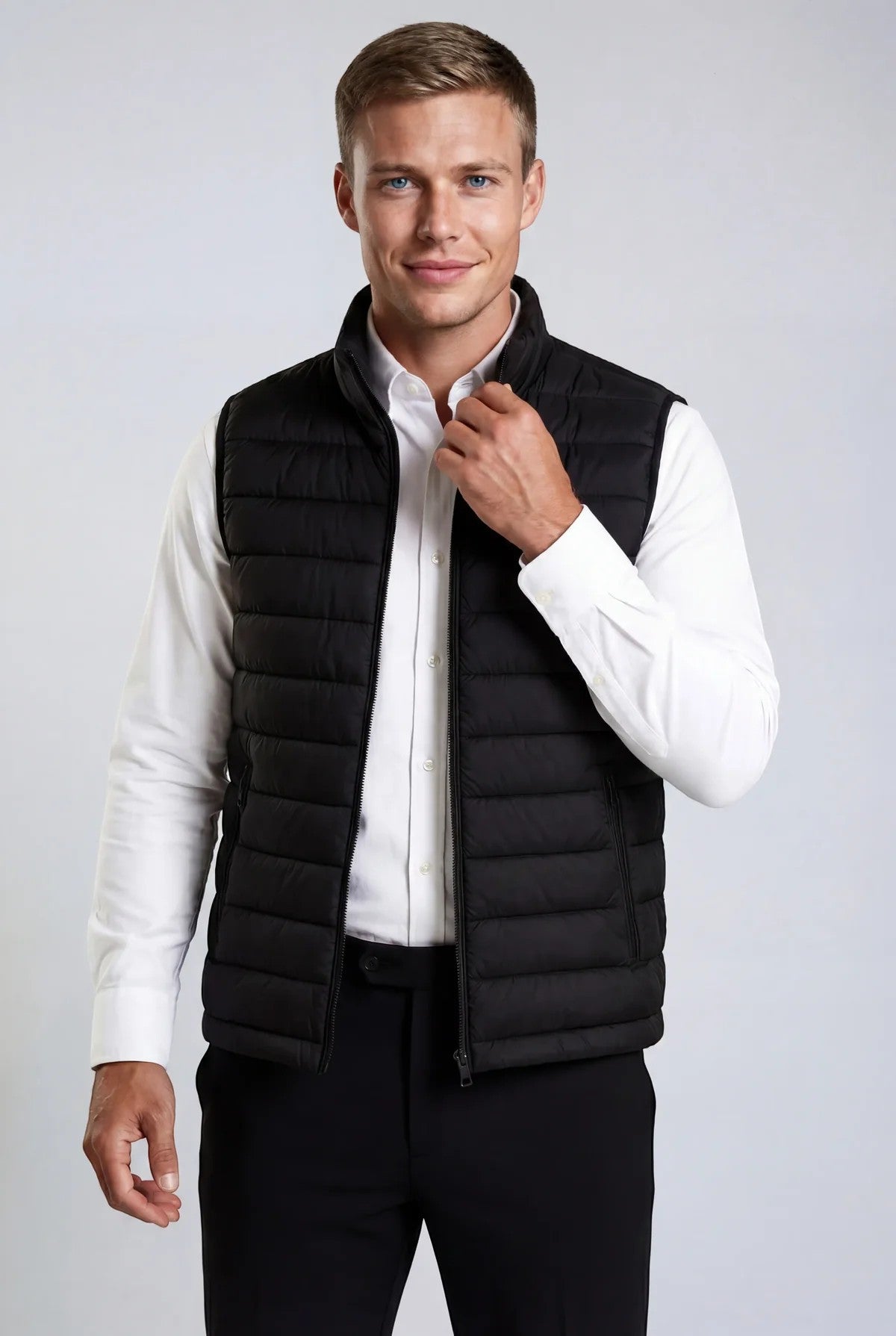 Men's Quilted Puffer Gilet – Lightweight Padded Zip Fastening