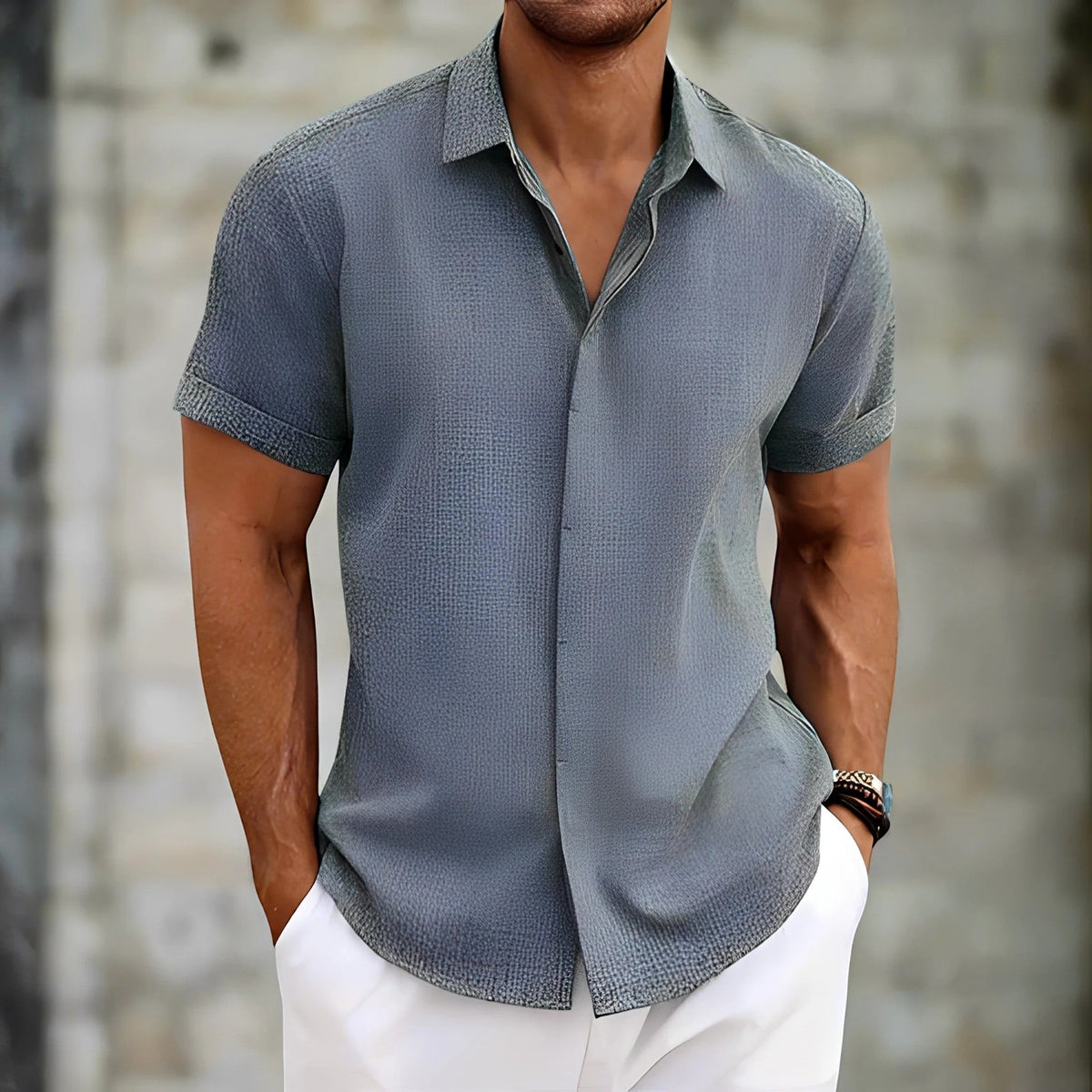 Men's linen short-sleeved shirt – Relaxed fit
