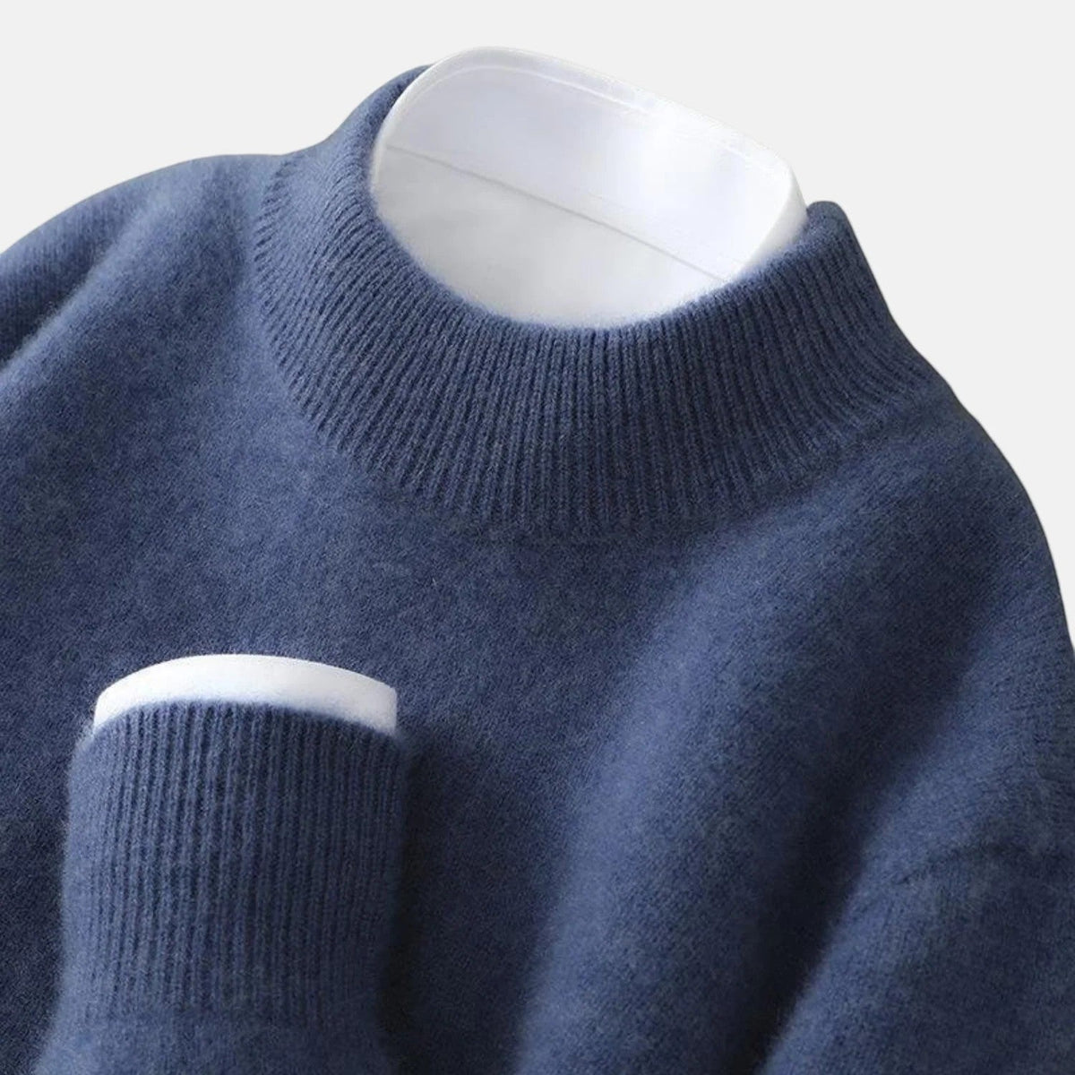 Men’s Knitted Roll-Neck Jumper – Relaxed Fit | Brushed Wool