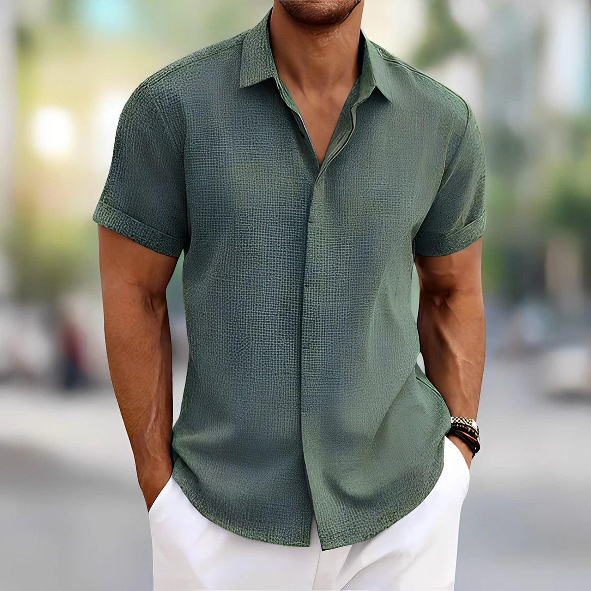 Men's linen short-sleeved shirt – Relaxed fit
