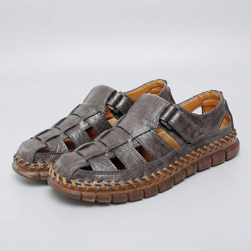 Men's cowhide leather sandals – Closed, fitted cut