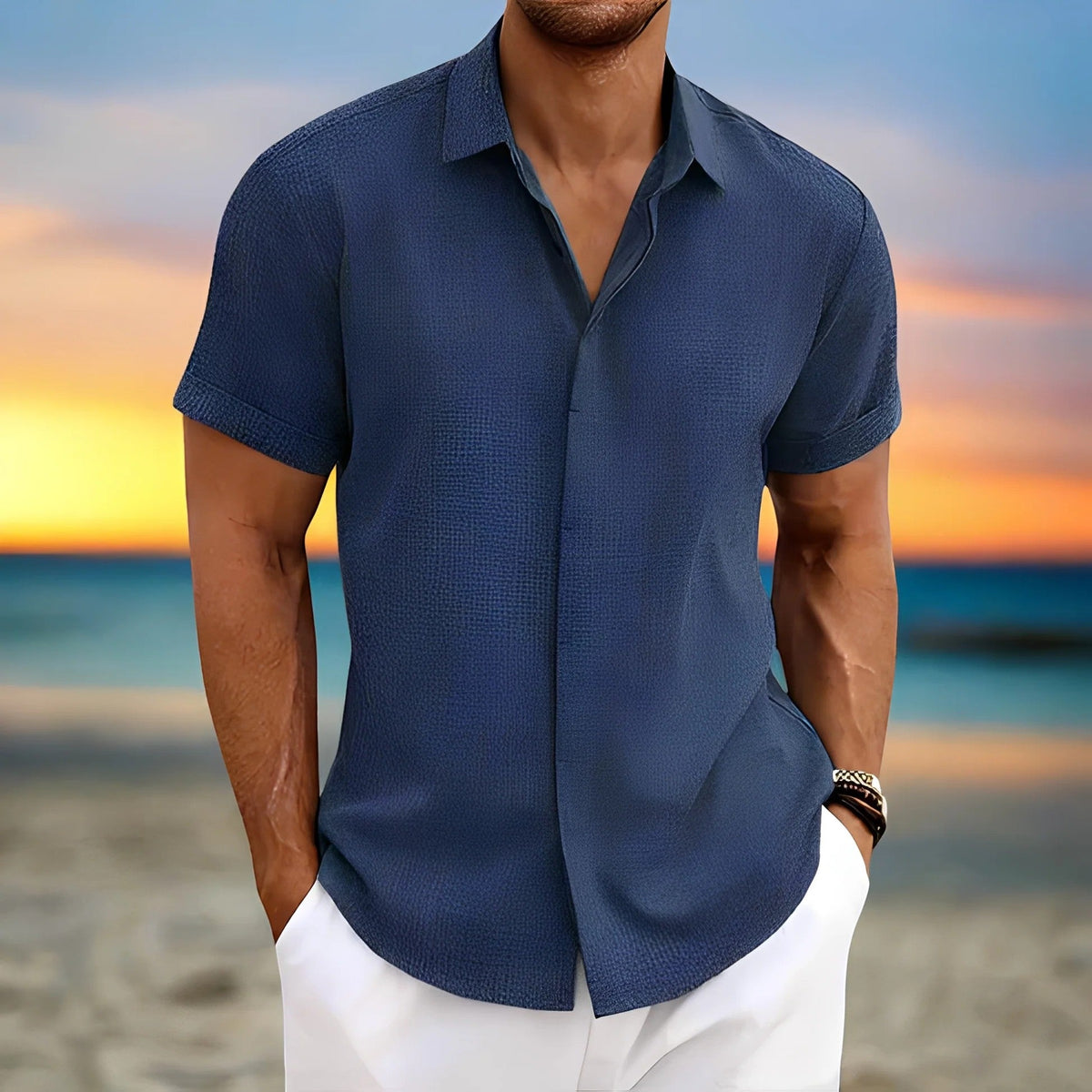 Men's linen short-sleeved shirt – Relaxed fit