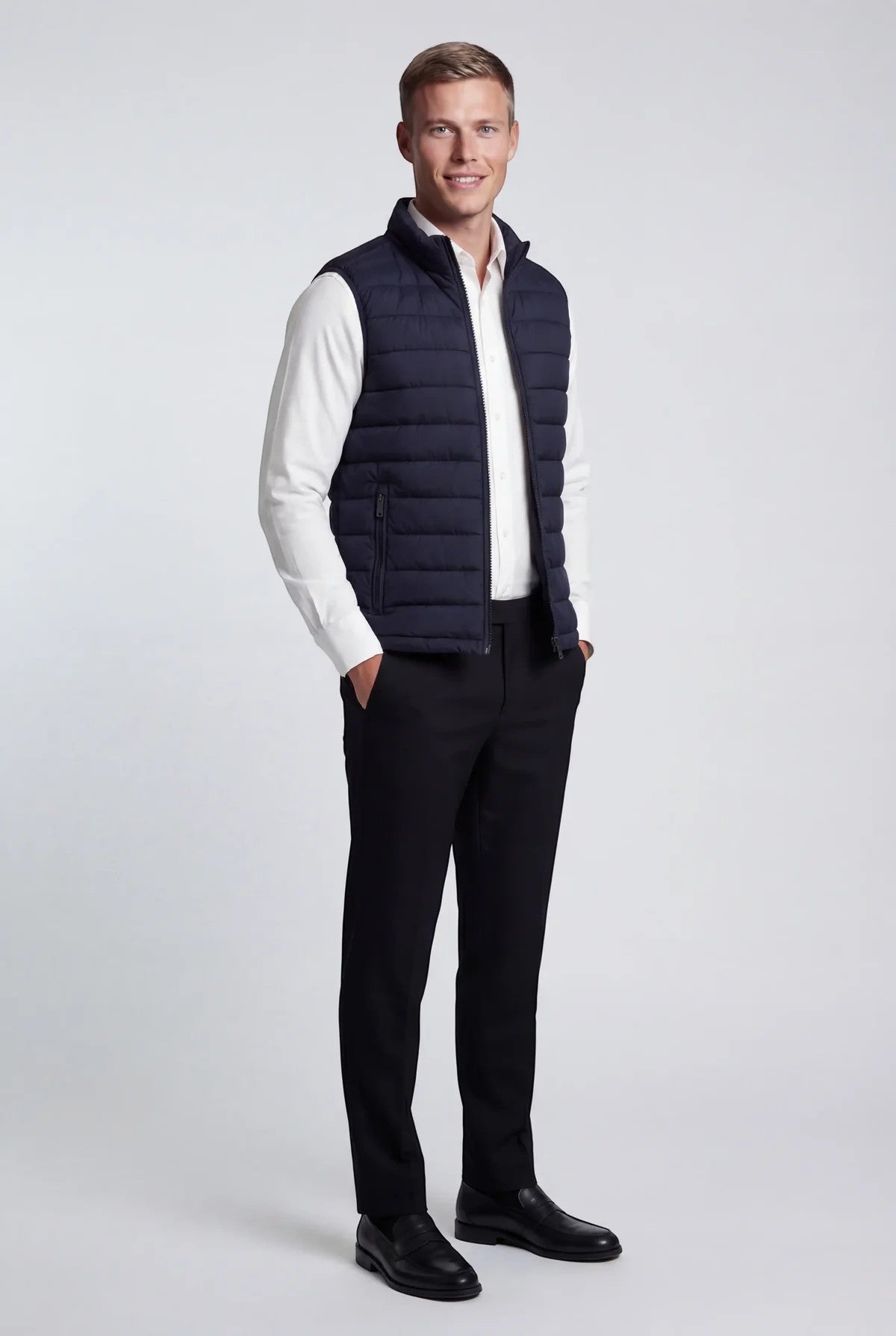 Men's Quilted Puffer Gilet – Lightweight Padded Zip Fastening