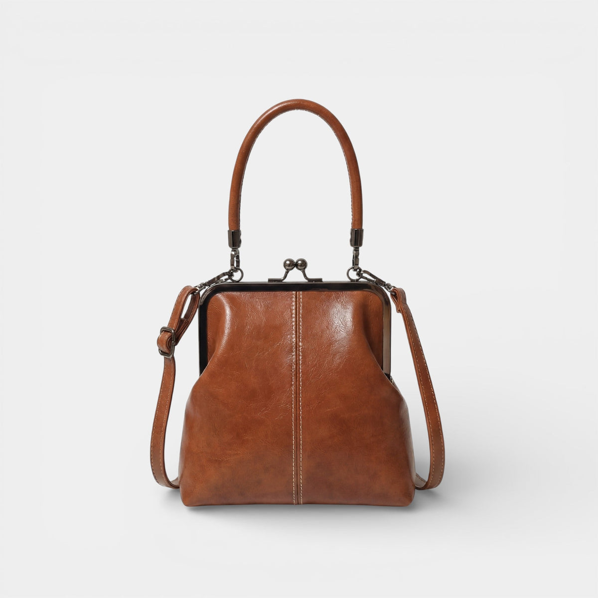 Women's leather kiss-lock bag – Retro clasp