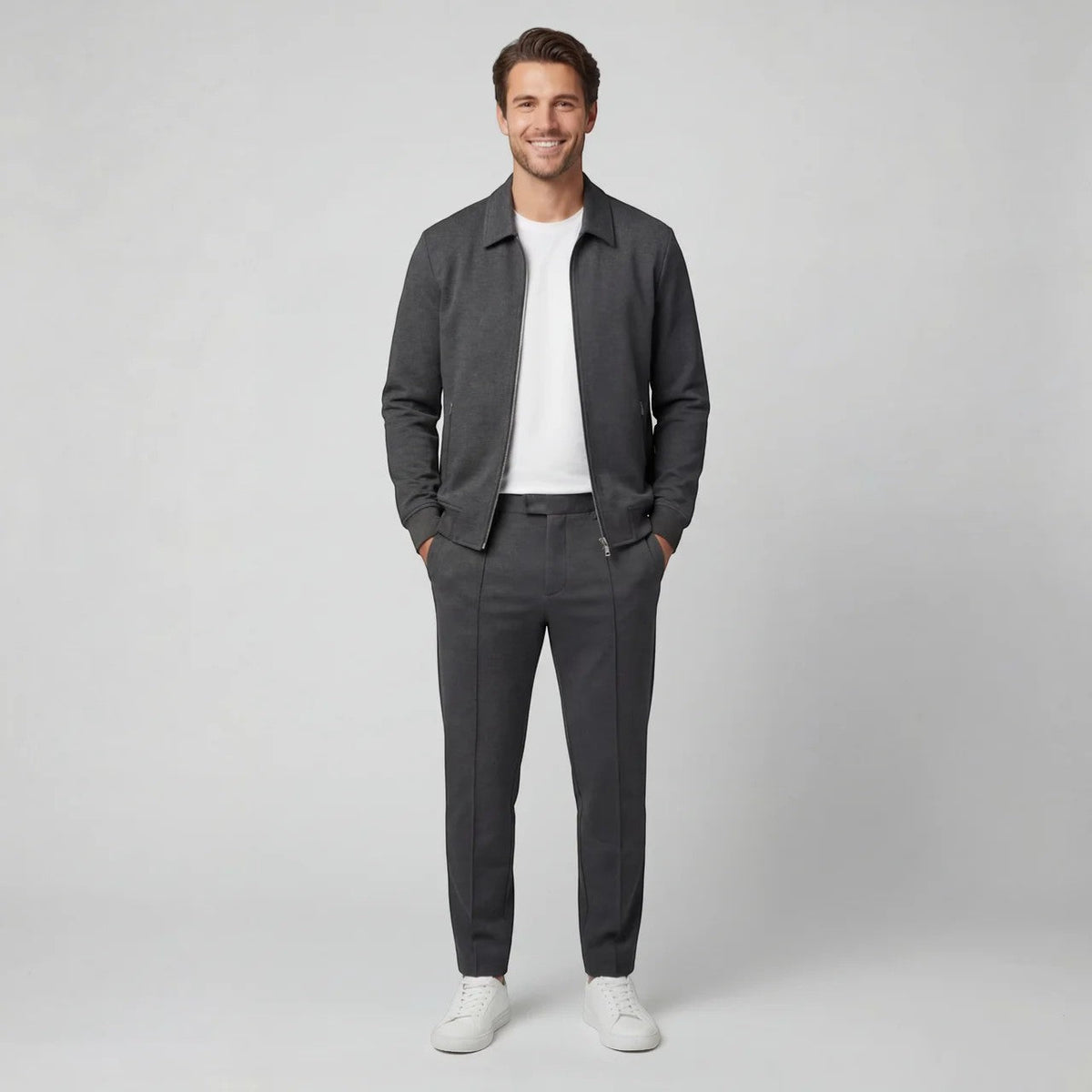 Men's Jacket and Pants Set in Cotton Blend – Slim Fit