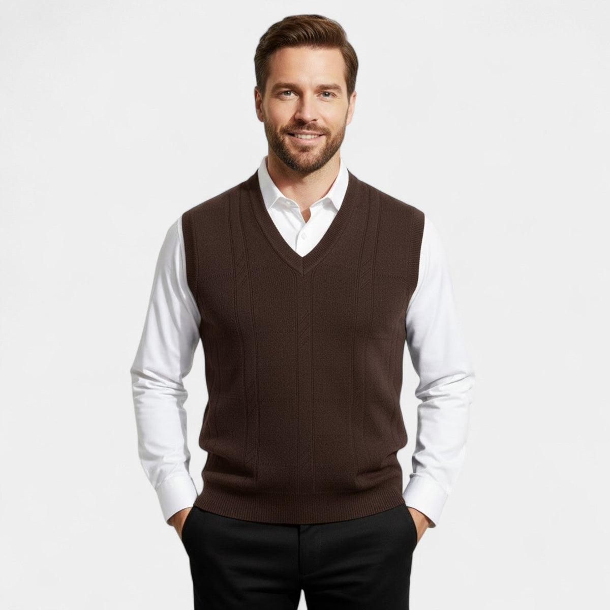 Riche | Men's Sleeveless Knit Vest – Refined V-Neck