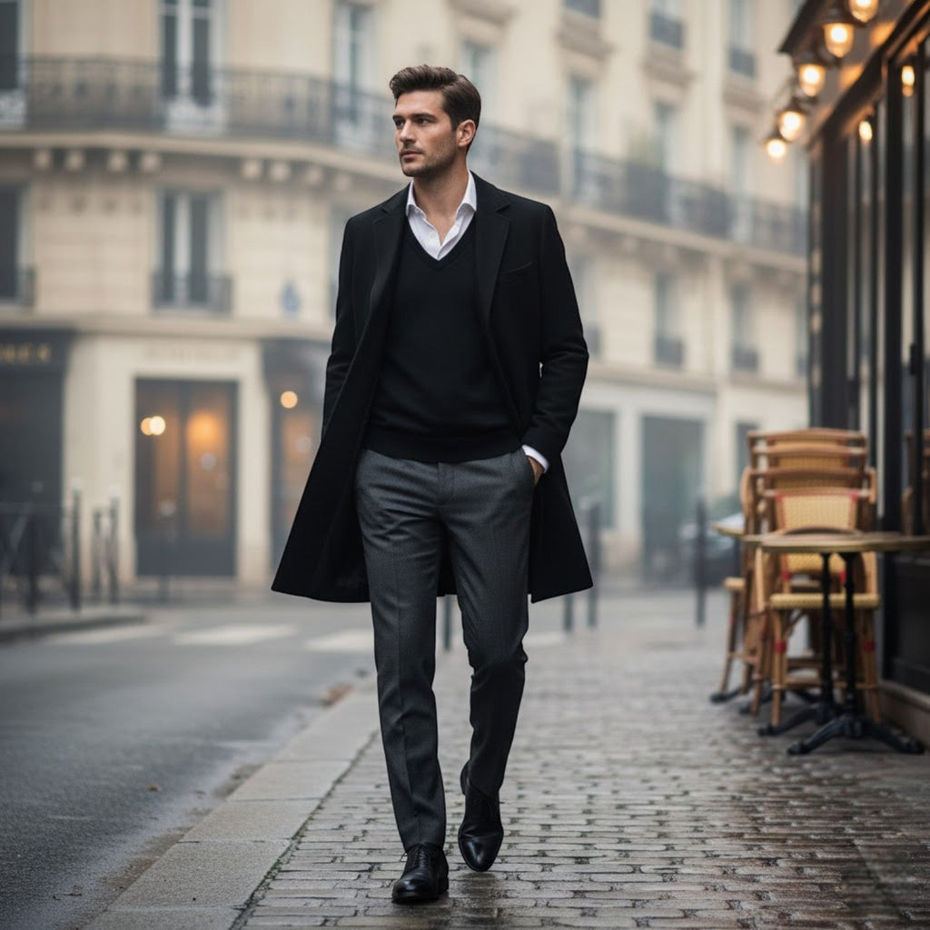 Calder Mayne | Men's Wool Coat – Long Classic Cut Trench