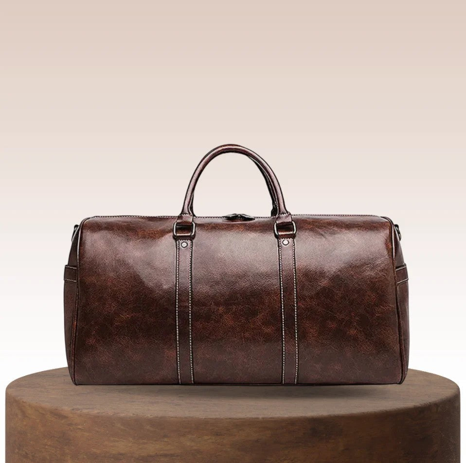 Calder Mayne | Men's Leather Weekender Travel Bag
