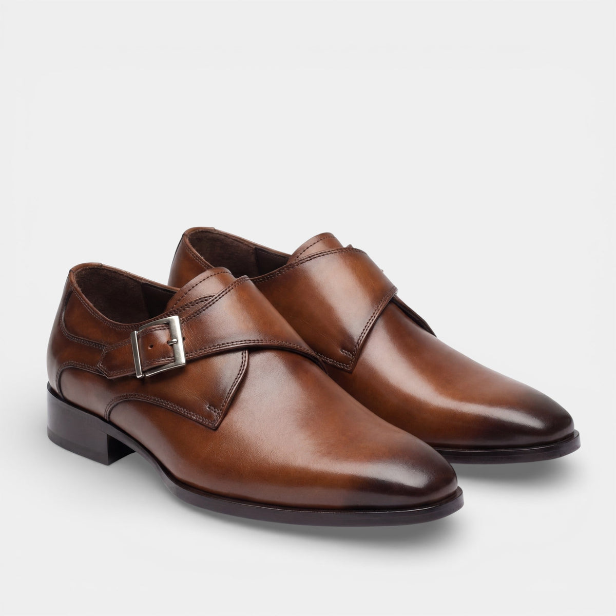 Men's formal cowhide leather shoes – Square toe structured cut