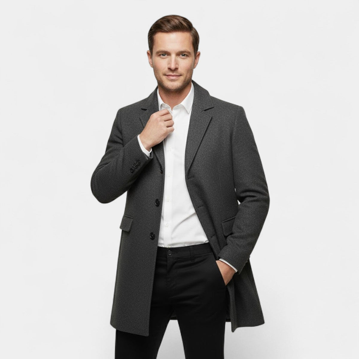 Calder Mayne | Men's Wool Coat – Long Classic Cut Trench