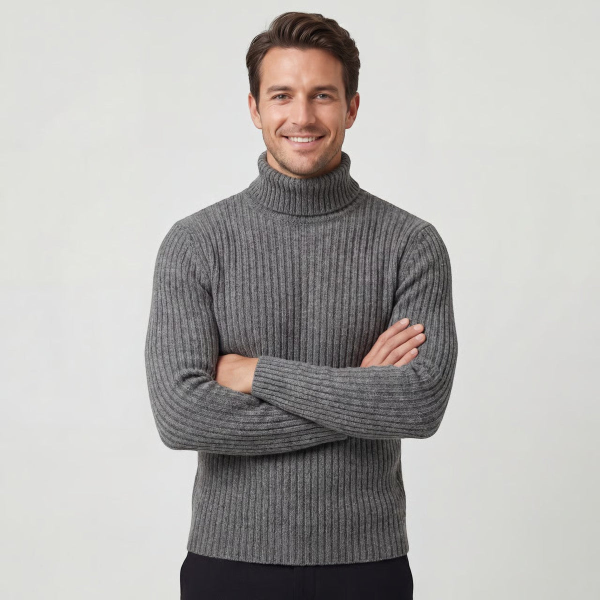 Men's Technical Wool Blend Turtleneck – Slim Refined Fit
