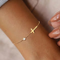 Women's Cross Chain Bracelet - Minimalist Fine Links