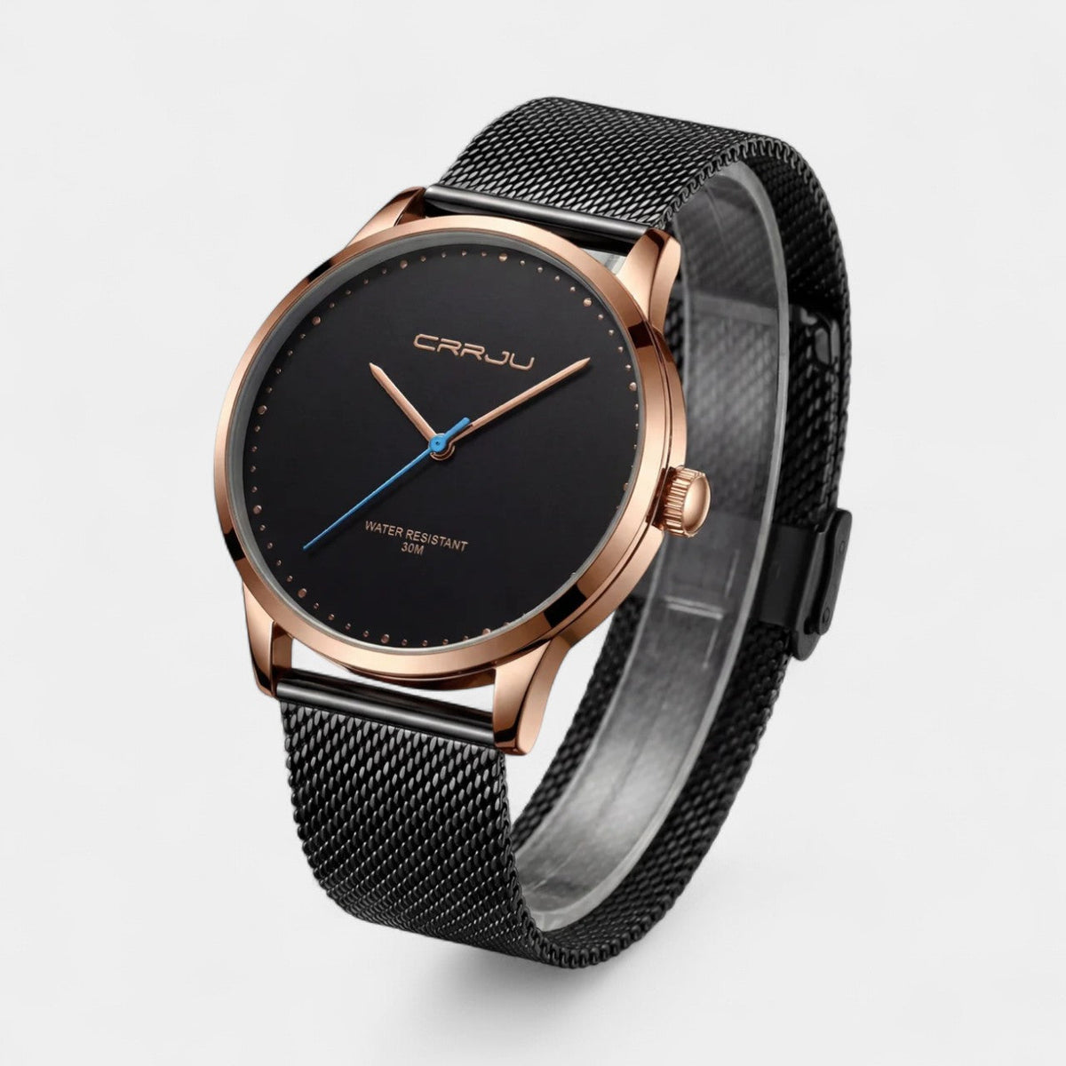 Men's Quartz Watch Stainless Steel Mesh – Minimalist Round Dial