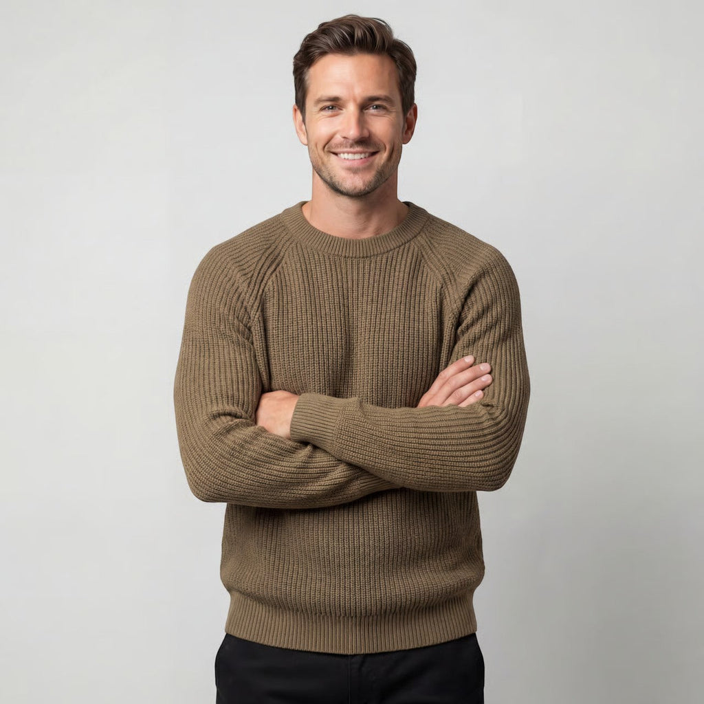 Men's Oversized Sweater – Thick Ribbed Knit