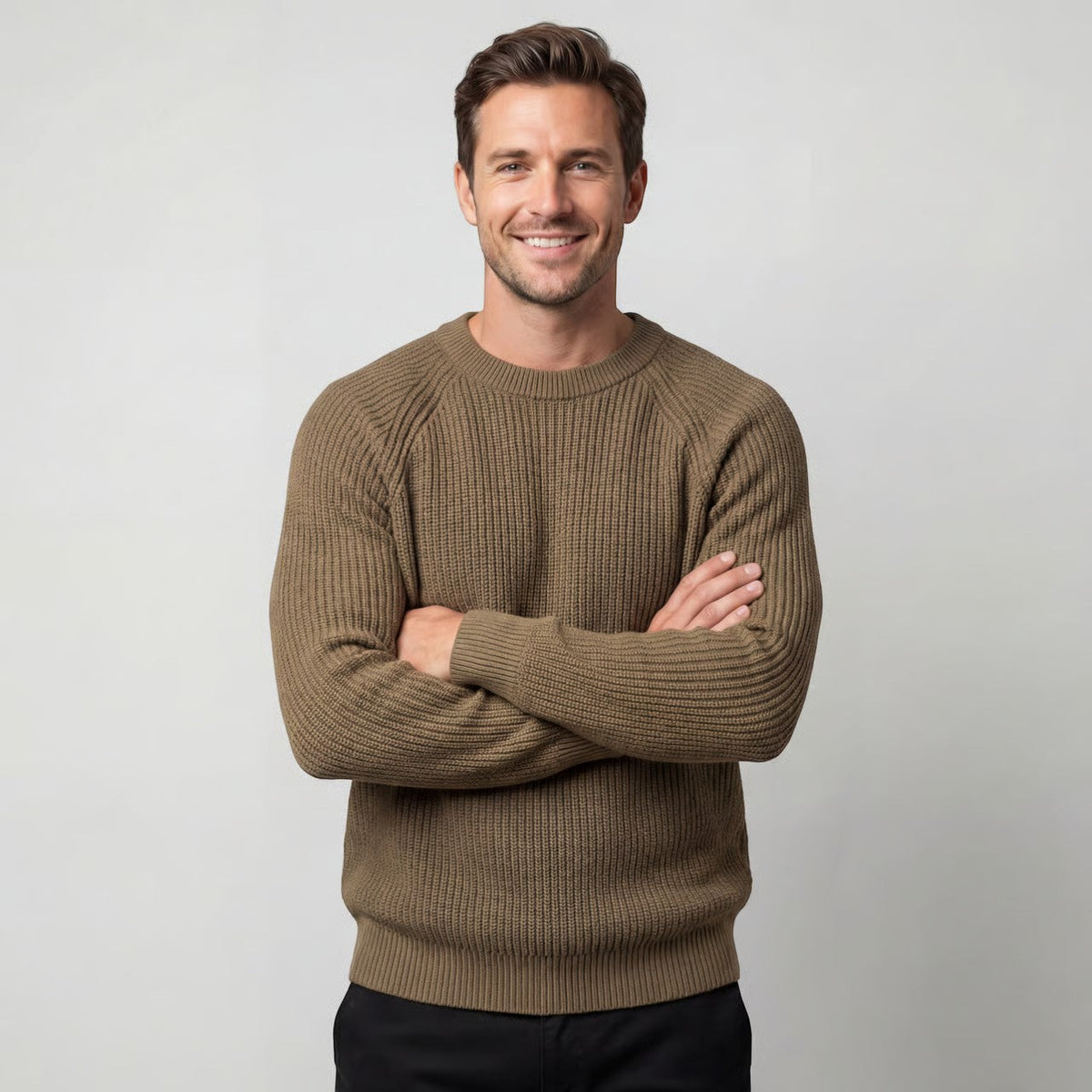 Men's Oversized Sweater – Thick Ribbed Knit