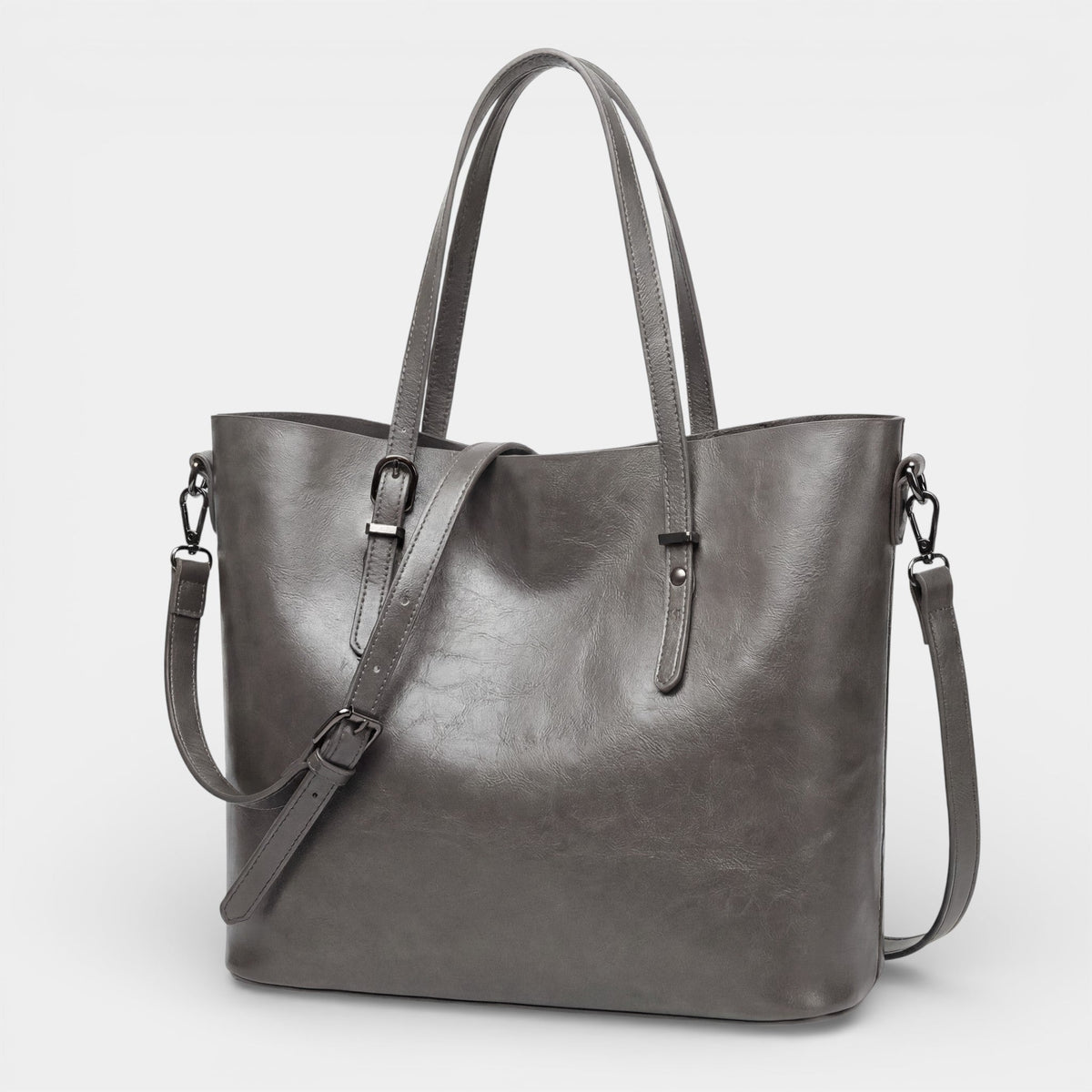 Women's smooth leather tote bag – Large capacity