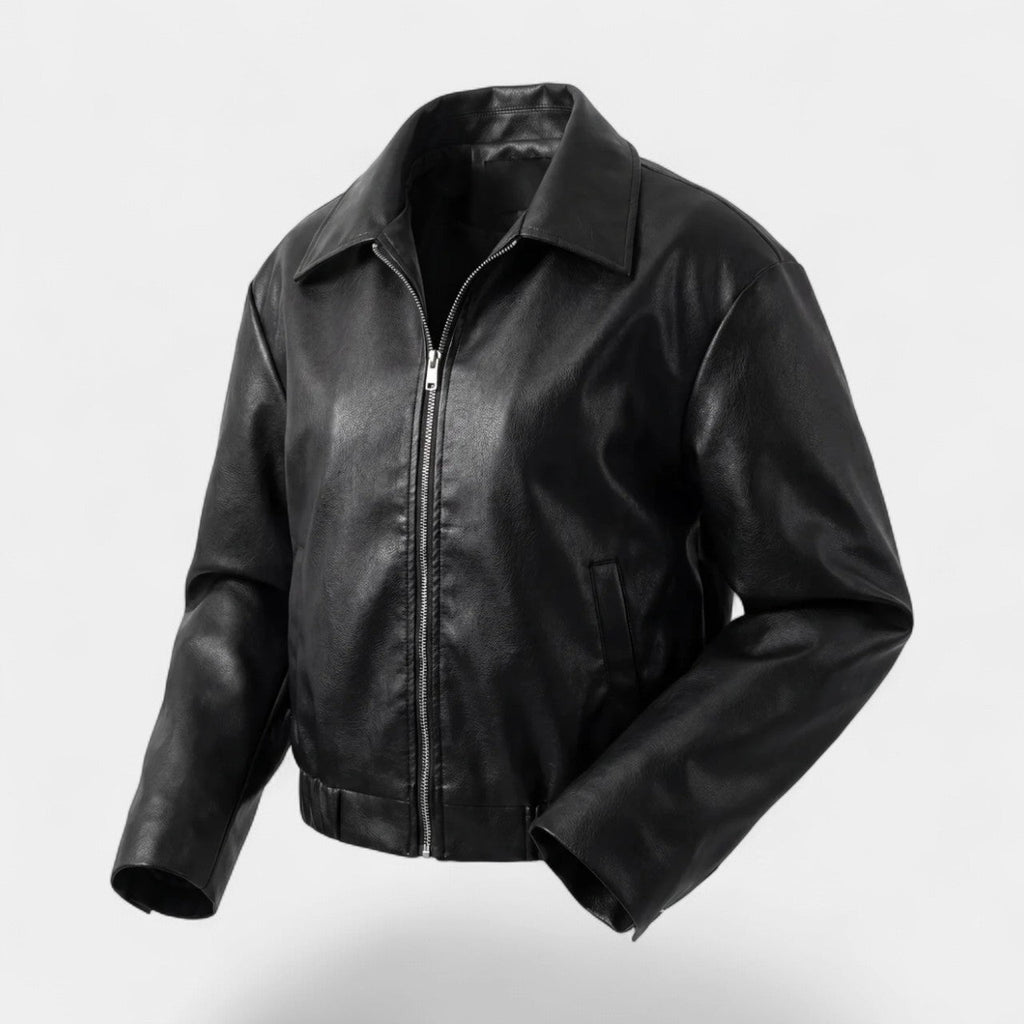 Women's matte leather jacket – Relaxed short fit