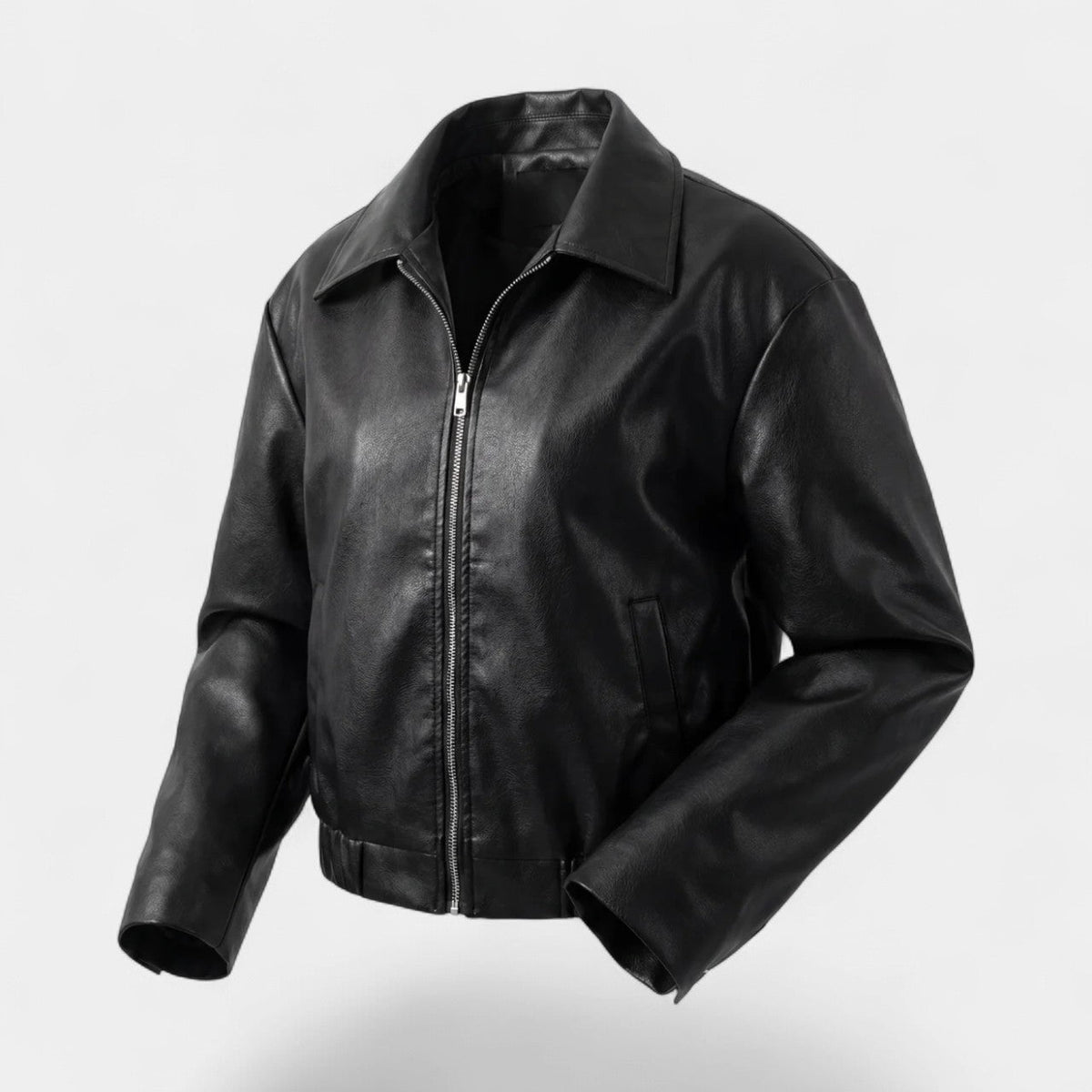 Women's matte leather jacket – Relaxed short fit