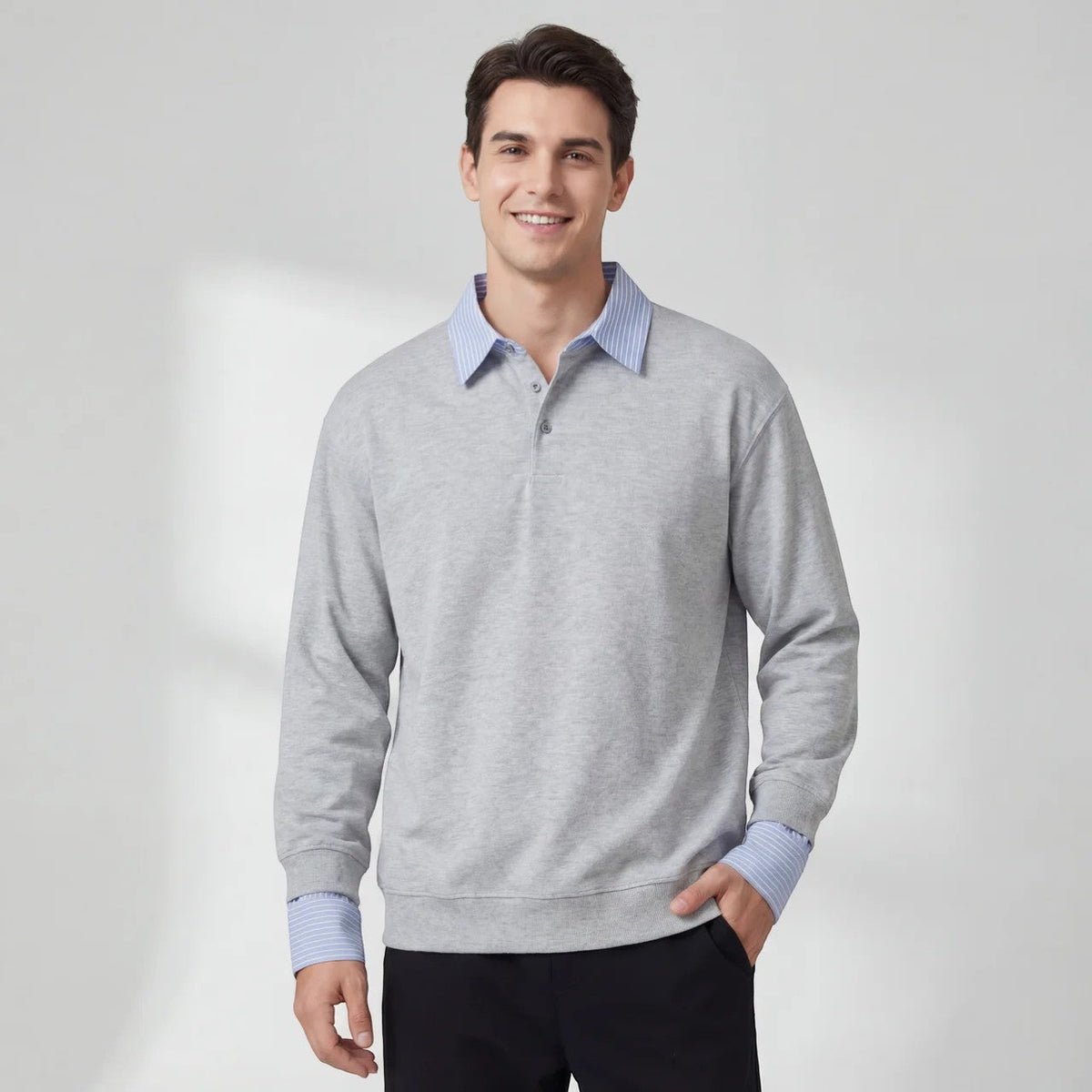 Men's fleece-lined knit sweatshirt – relaxed fit