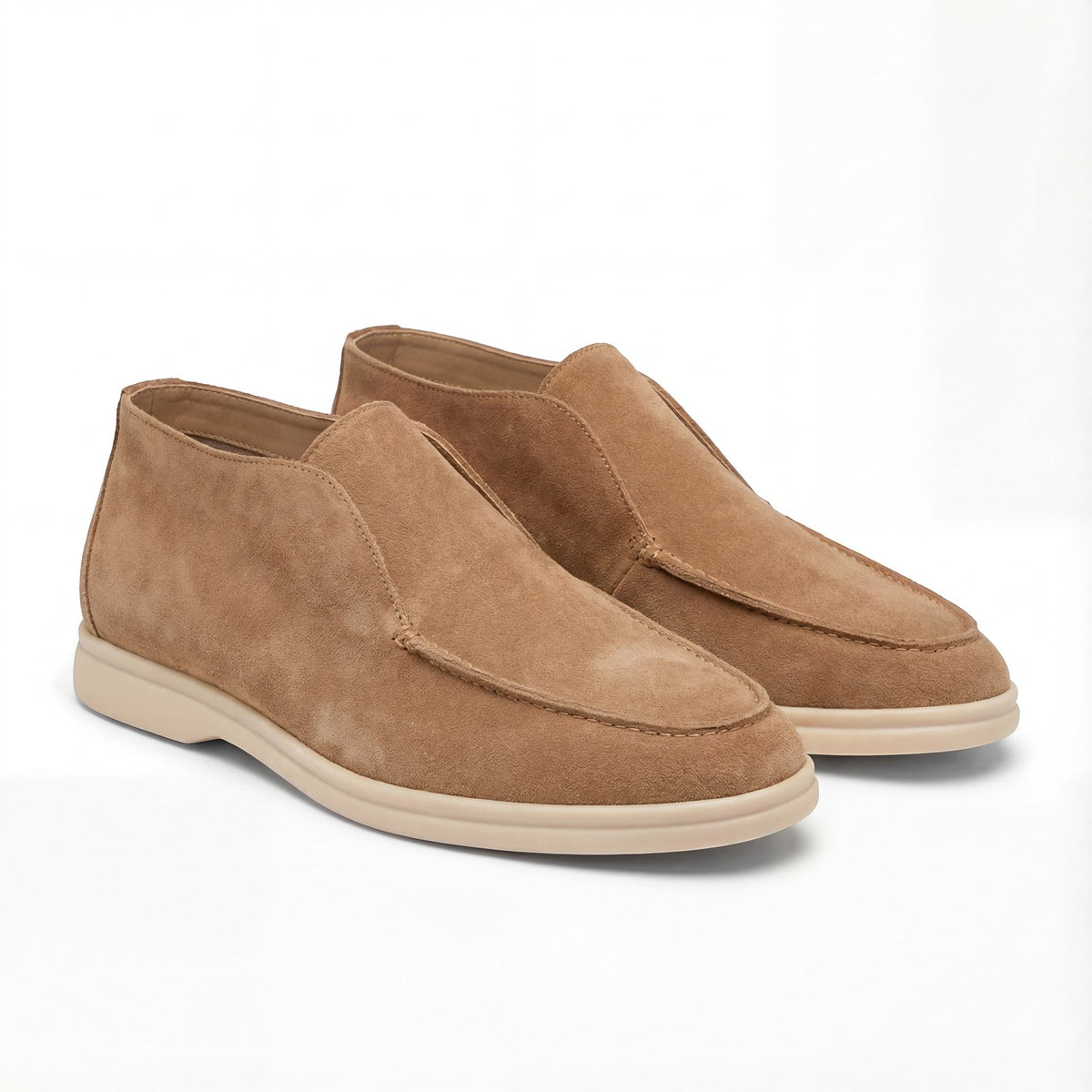 Men's high suede loafers – minimalist retro slip-on