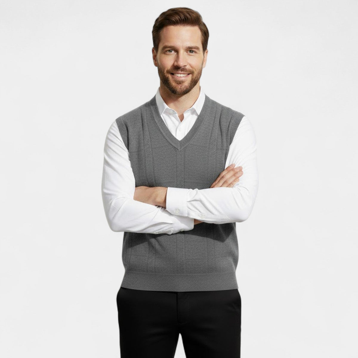 Riche | Men's Sleeveless Knit Vest – Refined V-Neck