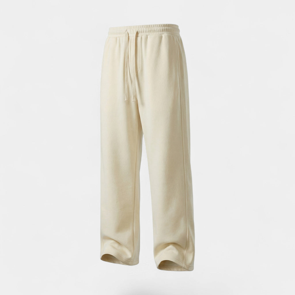 Men's straight-cut cotton trousers – Relaxed fit with drawstring