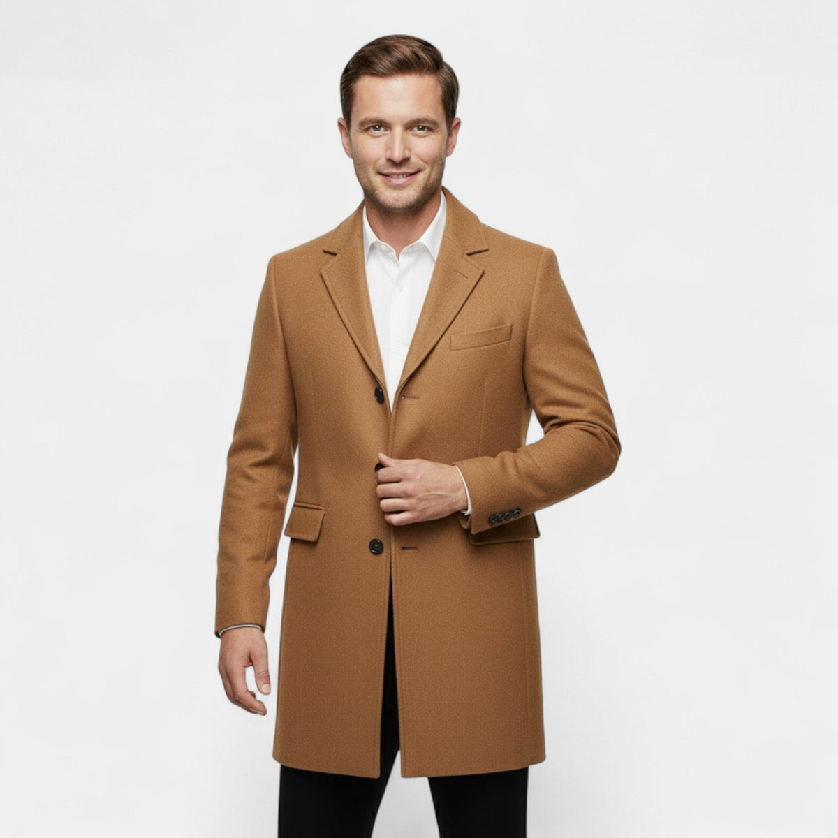 Calder Mayne | Men's Wool Coat – Long Classic Cut Trench