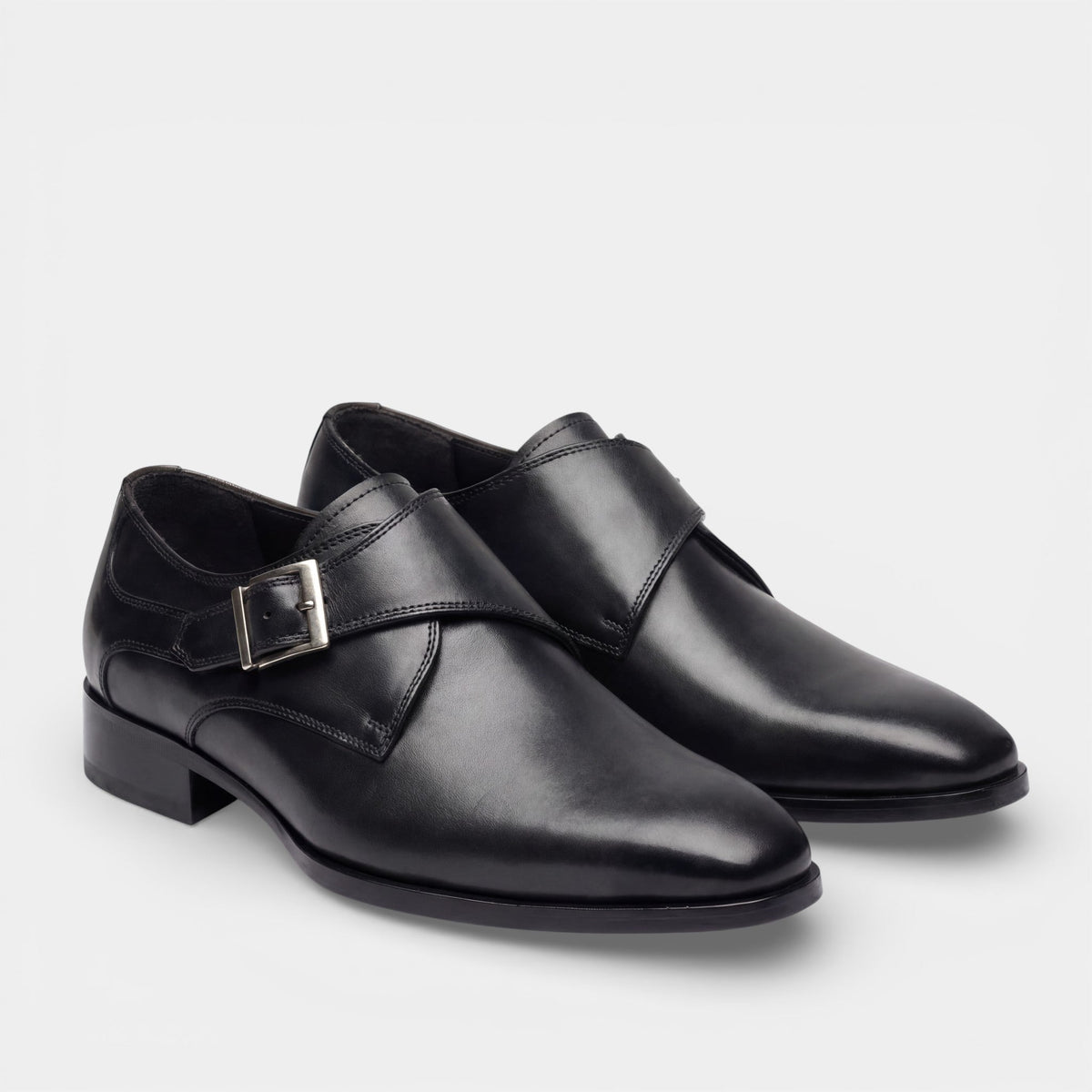 Men's formal cowhide leather shoes – Square toe structured cut