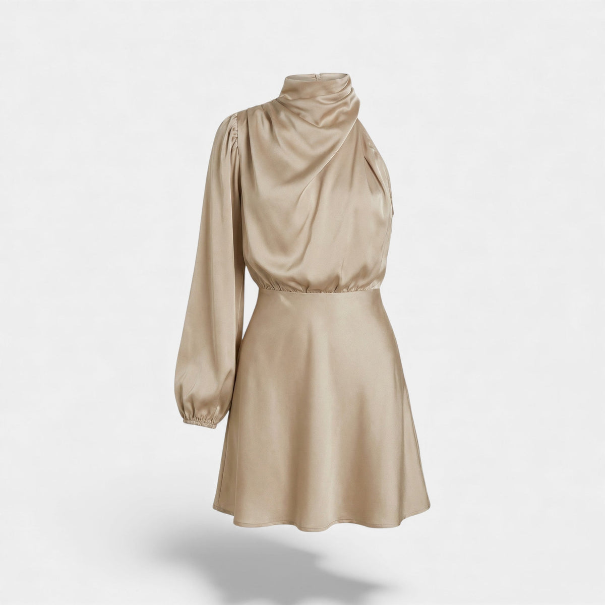 Women's Asymmetrical Satin Dress – Asymmetrical Cut