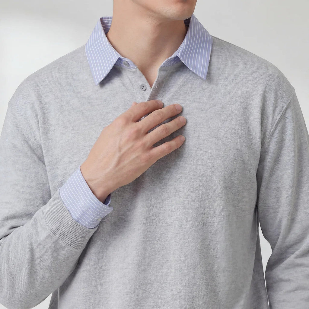 Men's fleece-lined knit sweatshirt – relaxed fit