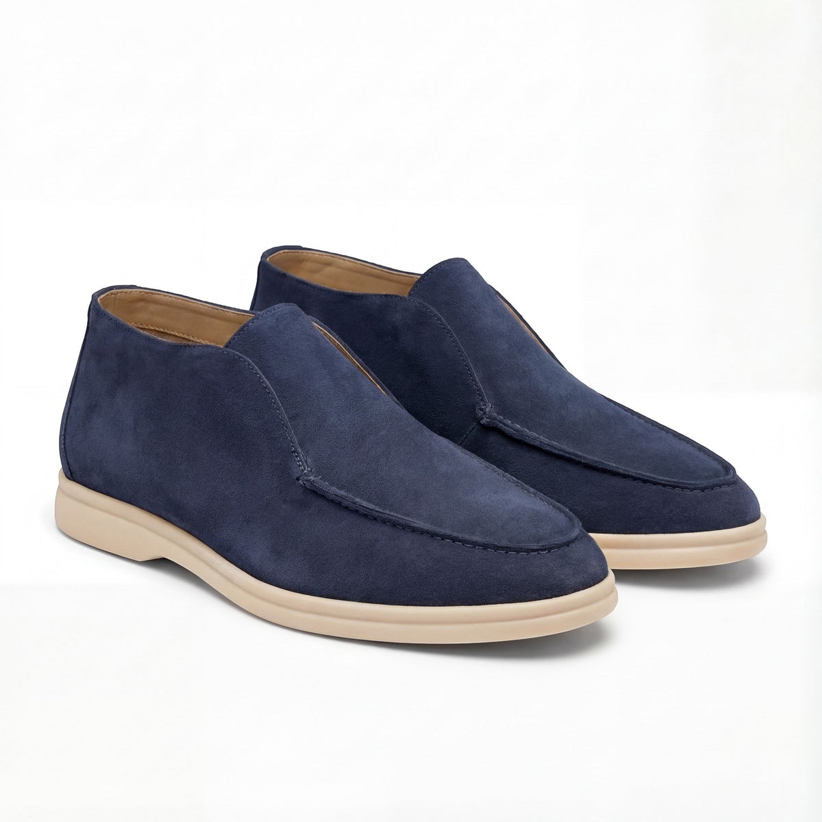Men's high suede loafers – minimalist retro slip-on