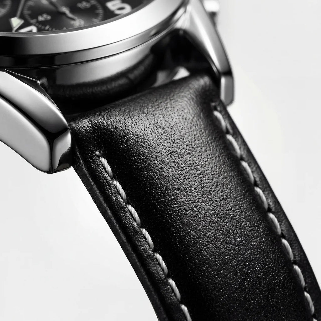 Men's quartz watch with leather strap – Chronograph design