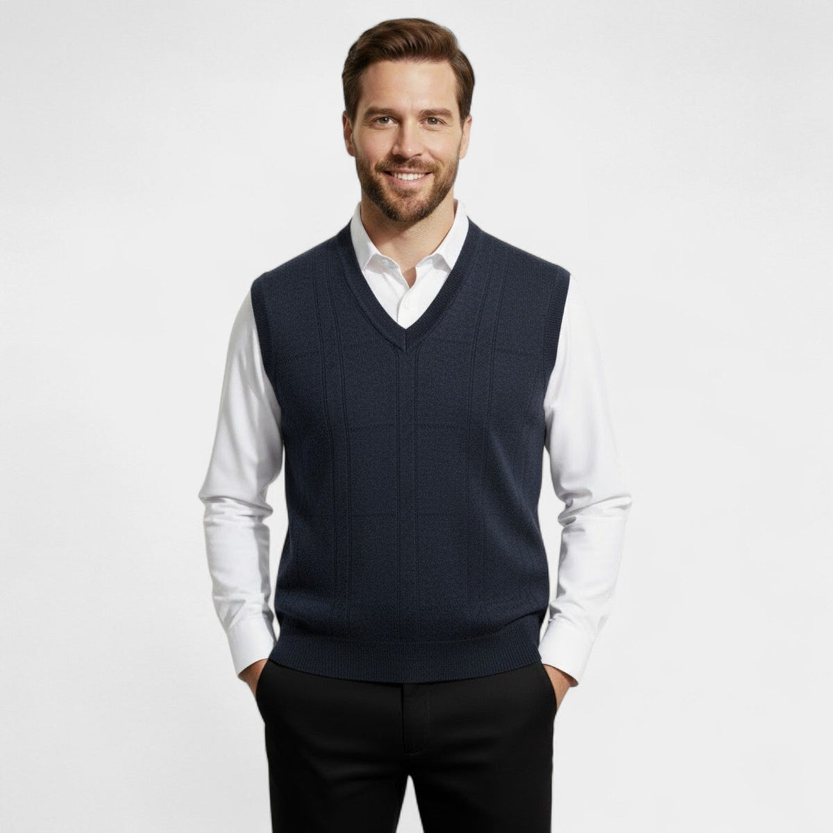 Riche | Men's Sleeveless Knit Vest – Refined V-Neck