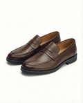 Men's smooth leather loafers – Easy slip-on round toe