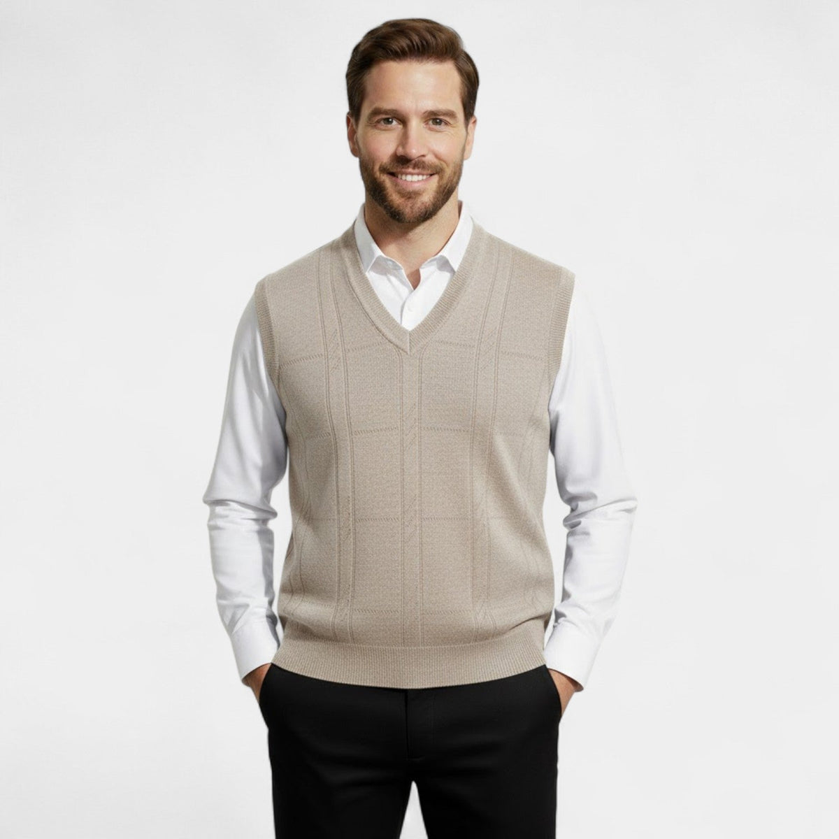 Riche | Men's Sleeveless Knit Vest – Refined V-Neck