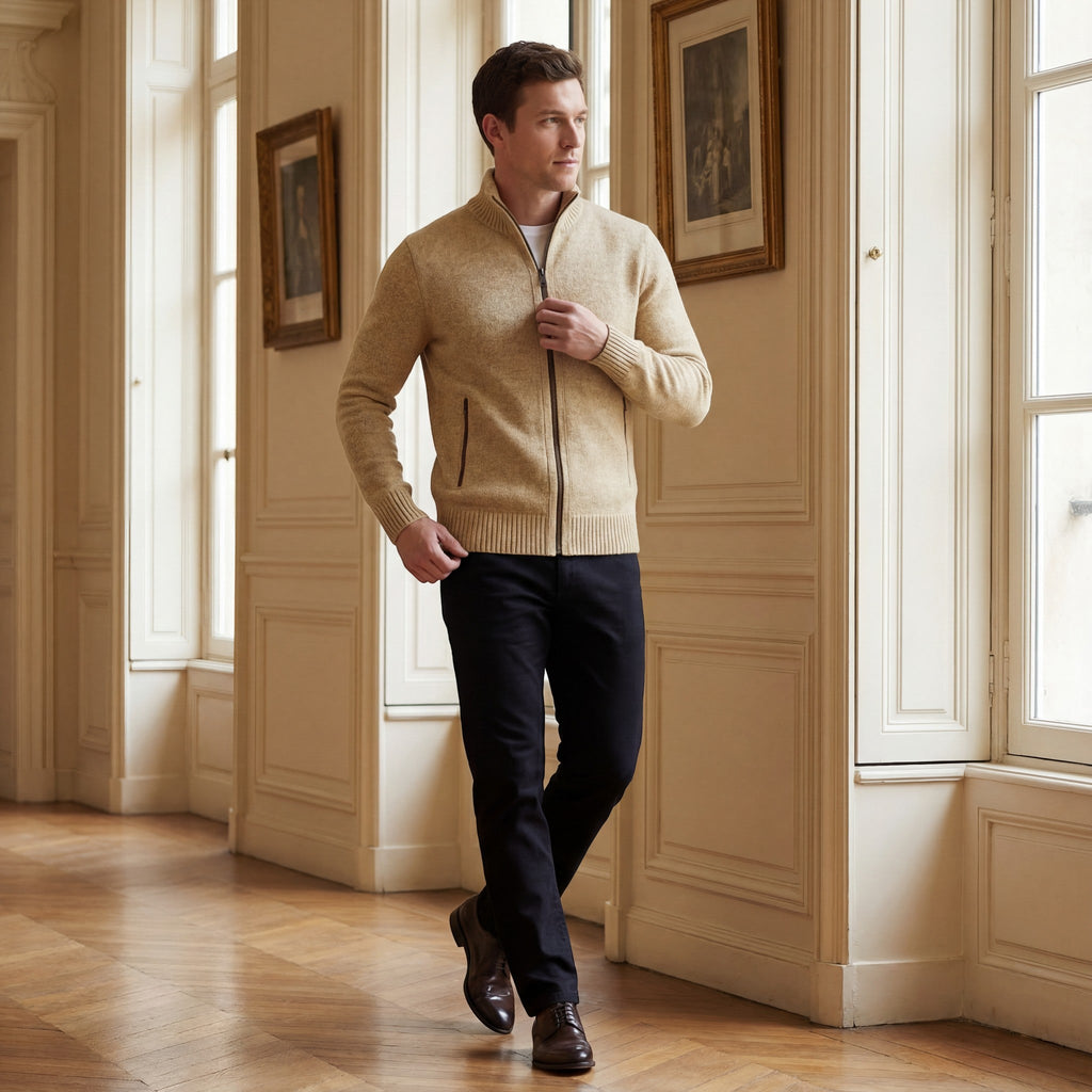 Men's knitted vest – solid casual slim fit