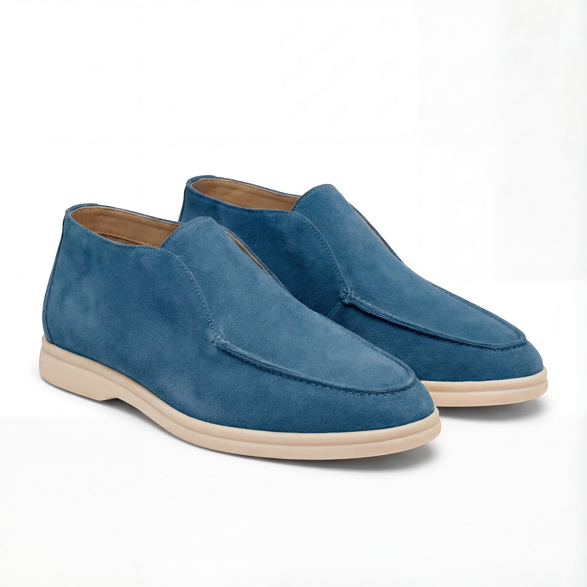 Men's high suede loafers – minimalist retro slip-on
