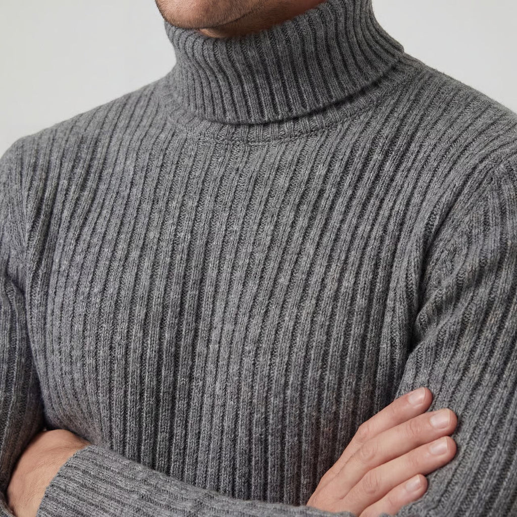 Men's Technical Wool Blend Turtleneck – Slim Refined Fit