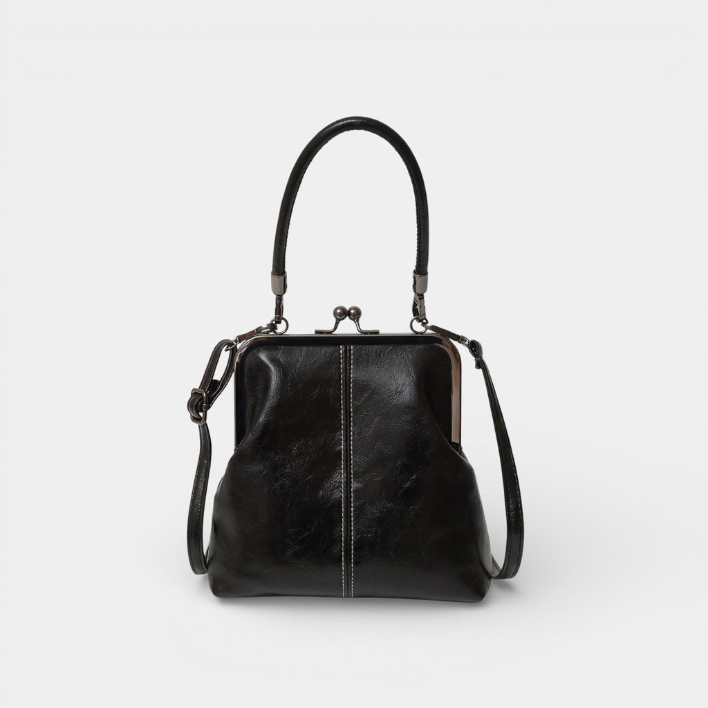 Women's leather kiss-lock bag – Retro clasp