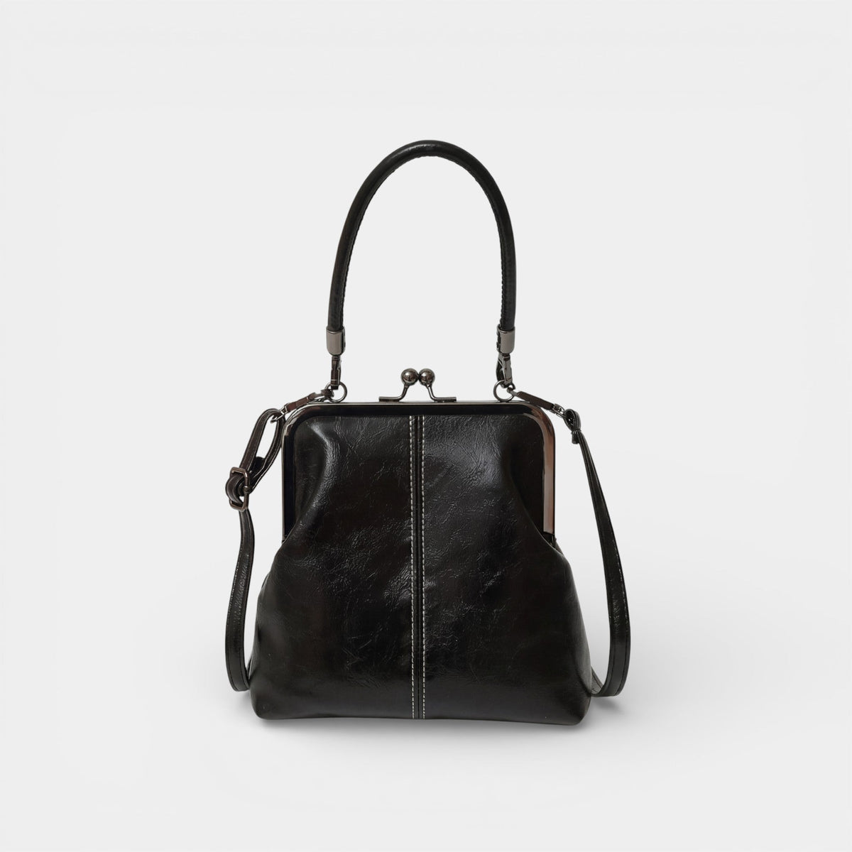 Women's leather kiss-lock bag – Retro clasp