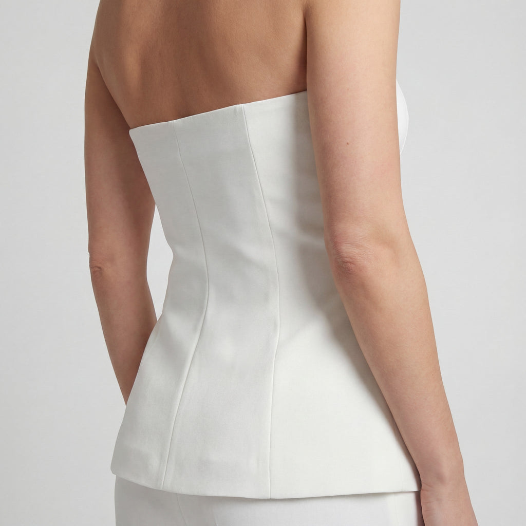 Calder Mayne | Strapless Tailored Two-Piece Set with Straight Pants for Women