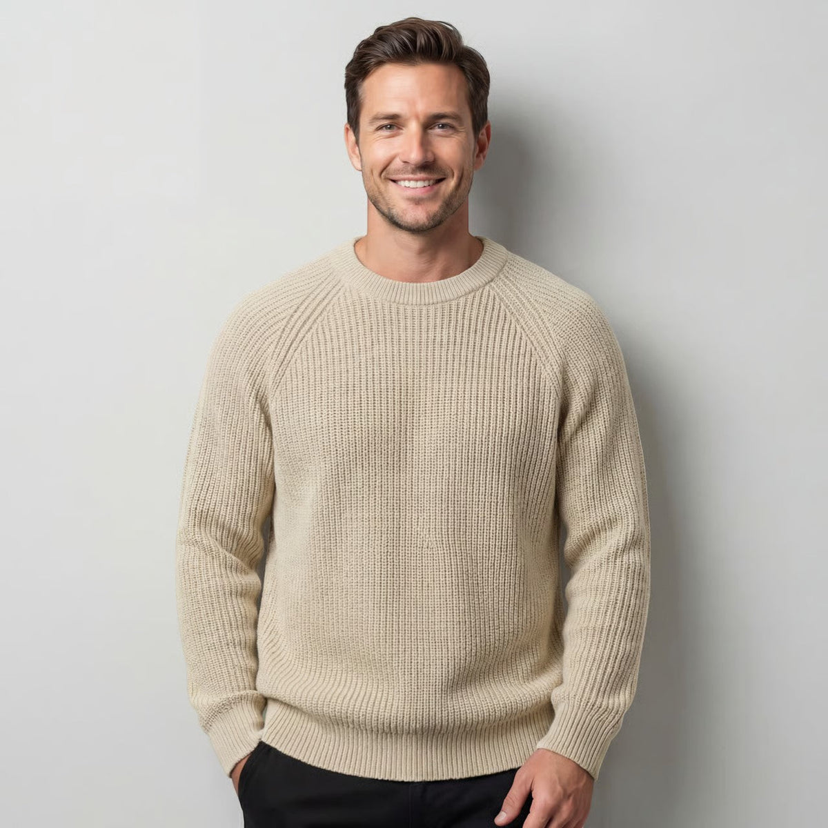 Men's Oversized Sweater – Thick Ribbed Knit