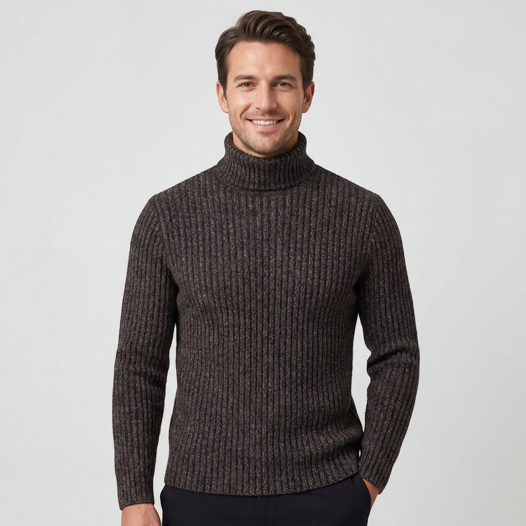 Men's Technical Wool Blend Turtleneck – Slim Refined Fit